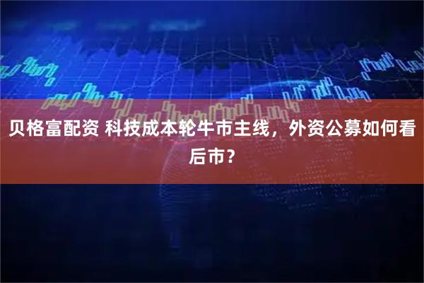贝格富配资 科技成本轮牛市主线，外资公募如何看后市？